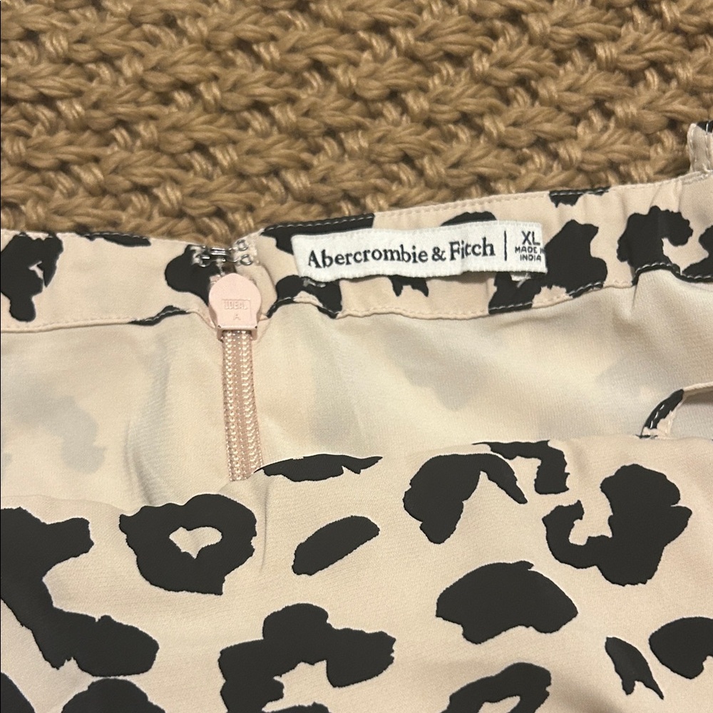 Abercrombie & Fitch Beige and Black Printed Mini Dress